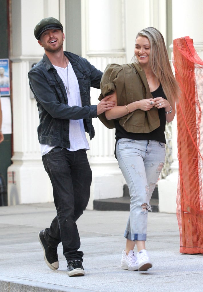 Aaron Paul and Lauren Parsekian in NYC August 2016