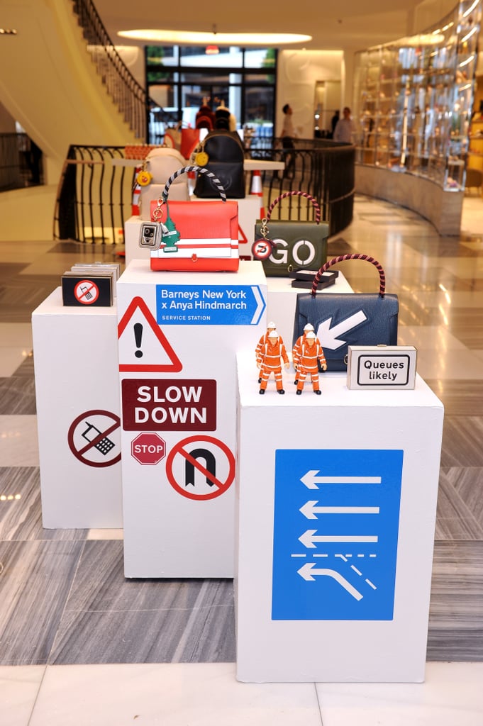 Barneys New York matched its decor to Anya Hindmarch's Service Station Collection.