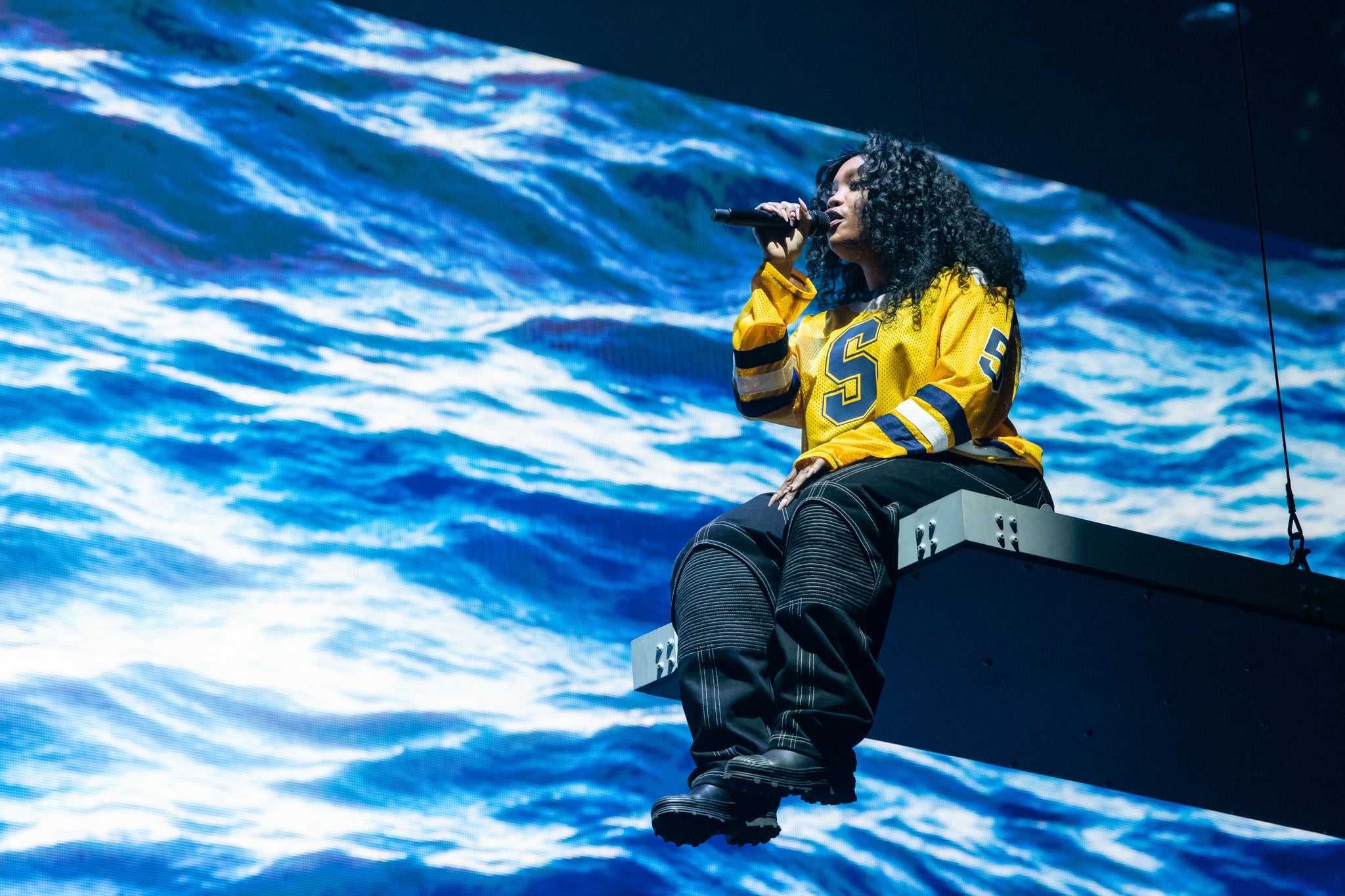 WASHINGTON, DC - February 27th, 2023 - SZA performs at Capital One Arena in Washington, D.C. during her SOS Tour.  (Photo by Kyle Gustafson / For The Washington Post via Getty Images)