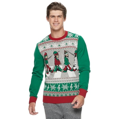 Men's Elves Abbey Road Light-Up Christmas Sweater