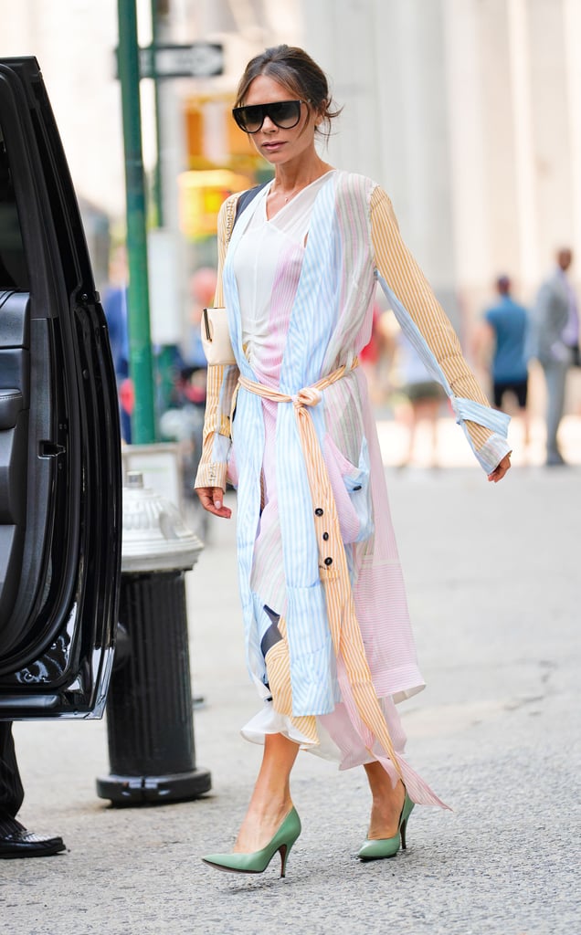 Victoria Beckham Green Heels in NYC 2018