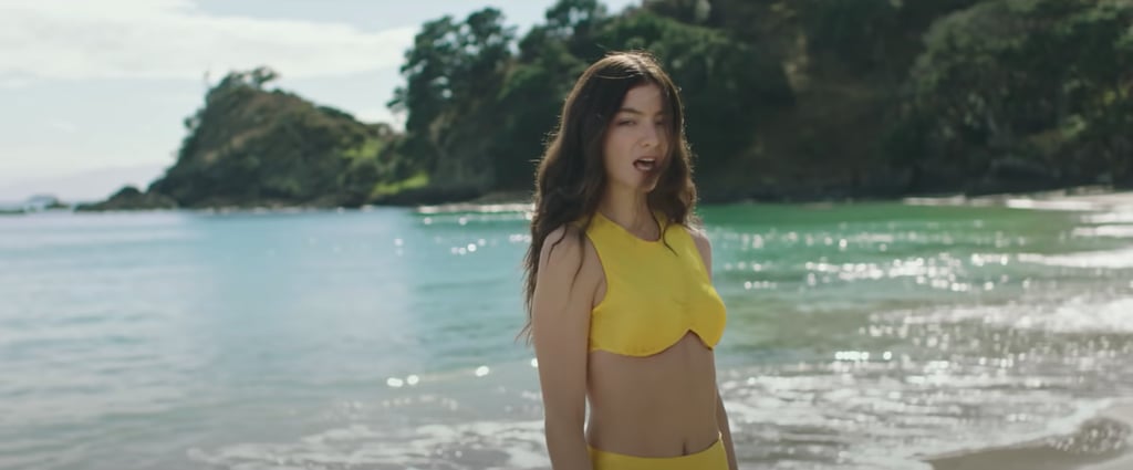 Lorde's Yellow Two-Piece Set in "Solar Power" Music Video