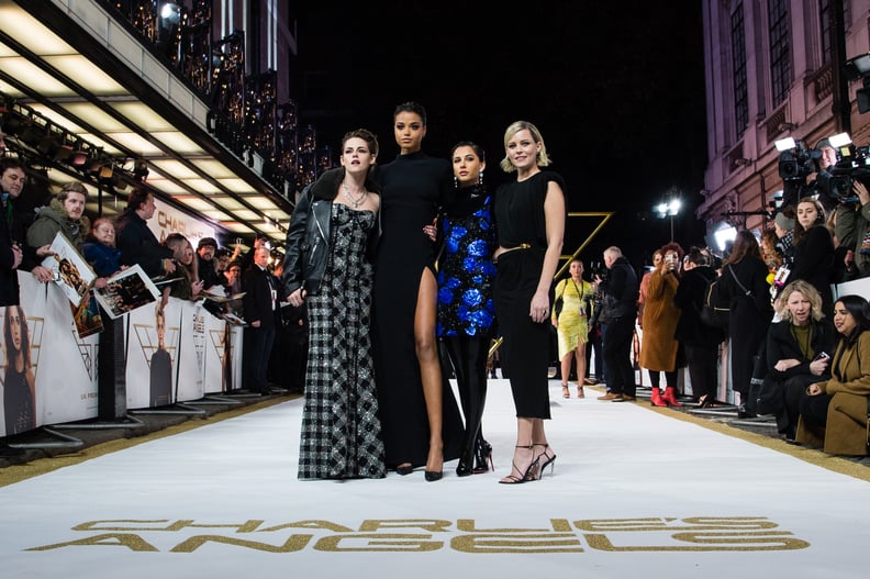 Kristen Stewart, Ella Balinska, Naomi Scott, and Elizabeth Banks at Charlie's Angels London Premiere