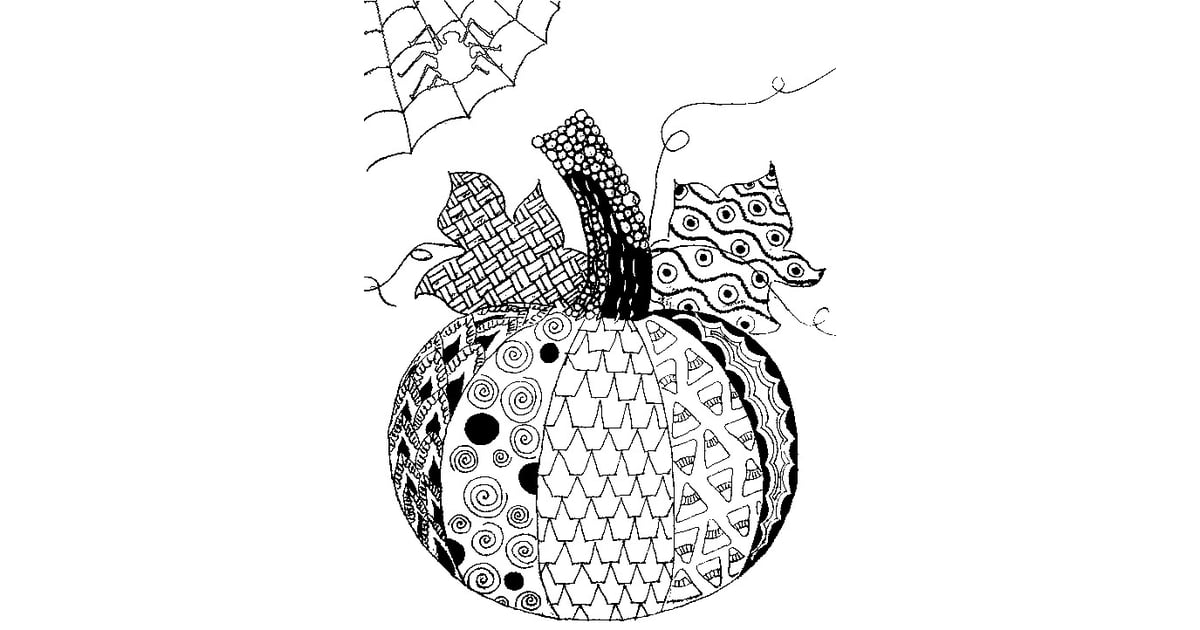 Patchwork Pumpkin Printable | Printable Halloween Coloring Pages For