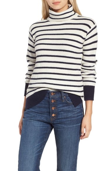 J. Crew Pierre Stripe Rib Turtleneck ($98)