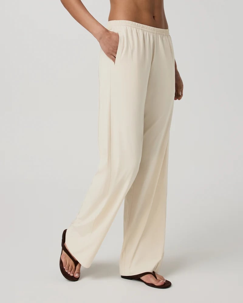 Vuori Villa Everyday Wideleg ($128)
In the same wrinkle-free fabric, these wide-leg pants remind me of designer silk trousers — chic and airy. This is the perfect bottom for a dinner out on the town or a day that requires a floor-length cut.