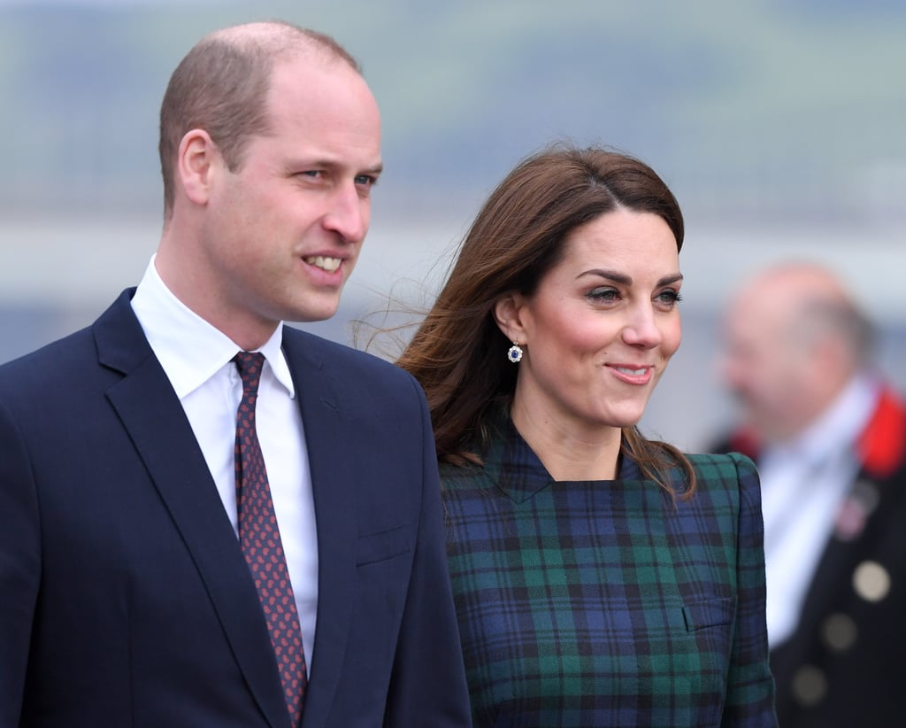 Kate Wore the Earrings With Her McQueen Tartan Coat During Her Visit to Scotland in 2019