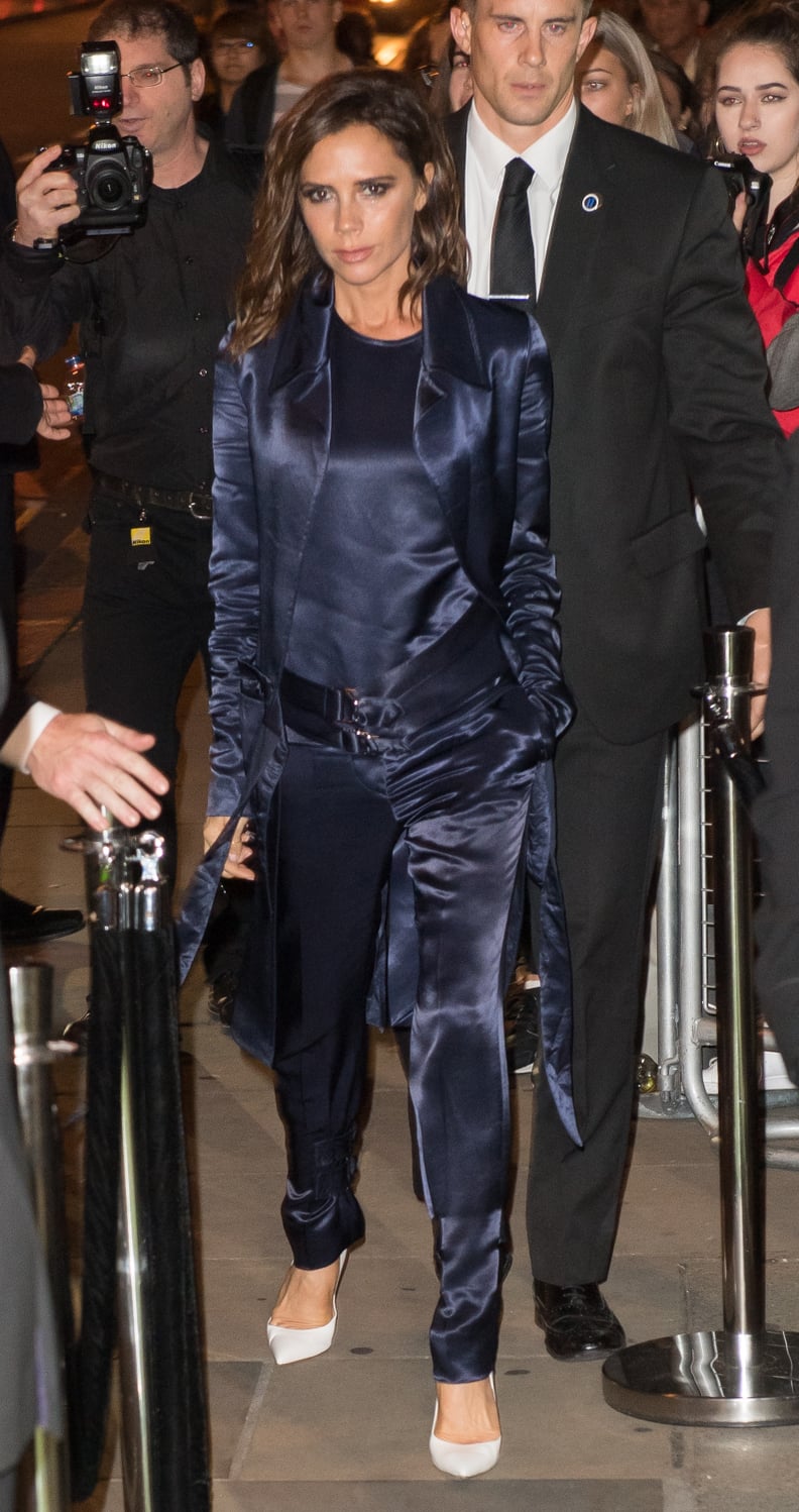 Victoria Beckham's Satin Suit Looked So Comfy