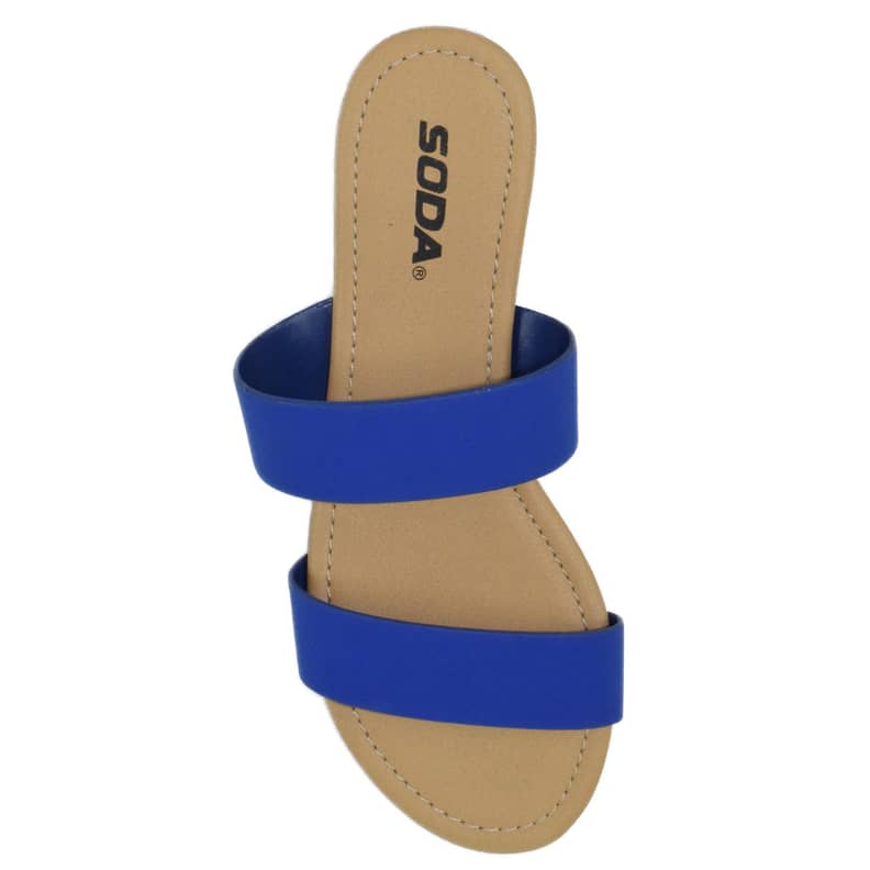 Soda Women Sandals Double Strap Flip Flops Slides Wide Width Fit