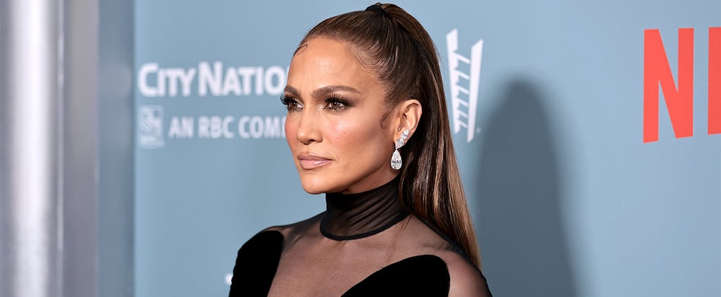 J Lo's "Halftime" Premiere Gown Features Cutouts and Sheer Panels at Every Turn