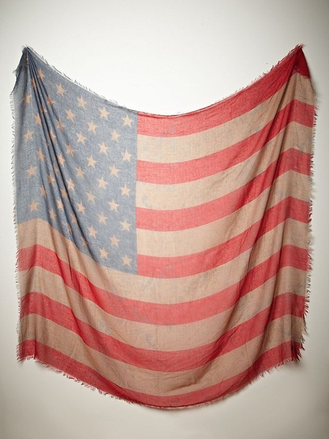 Free People Oversize American Flag Scarf