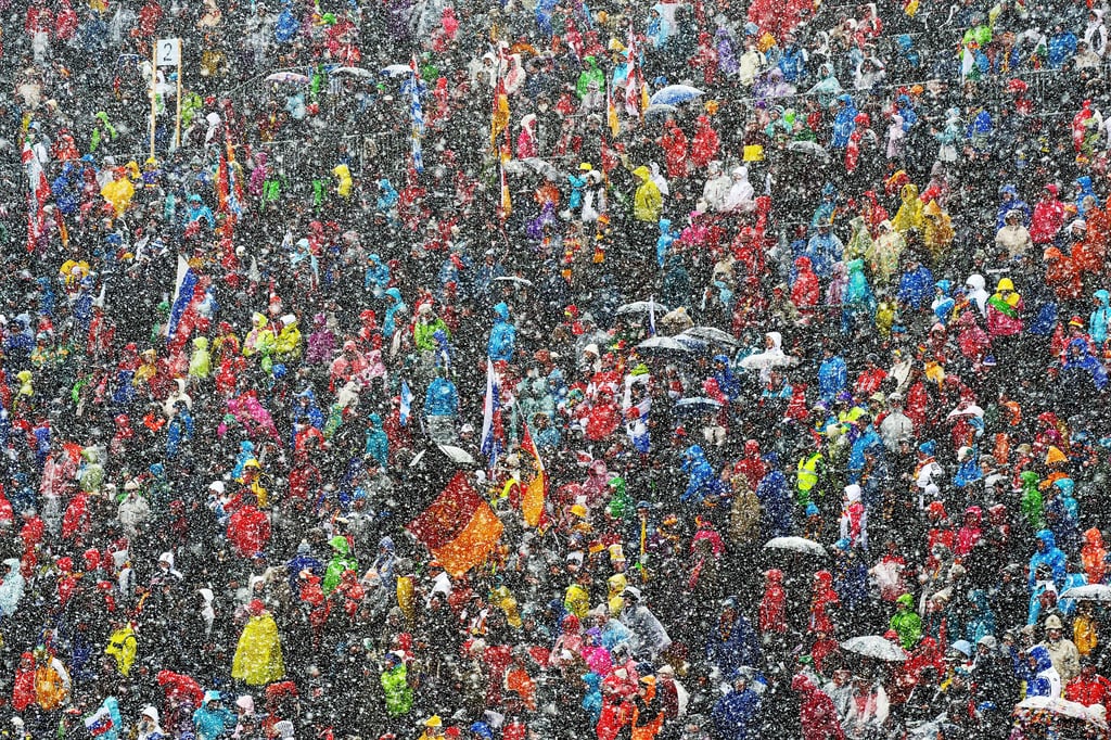 Heavy snow fell during the IBU Biathlon World Cup in northern Italy.