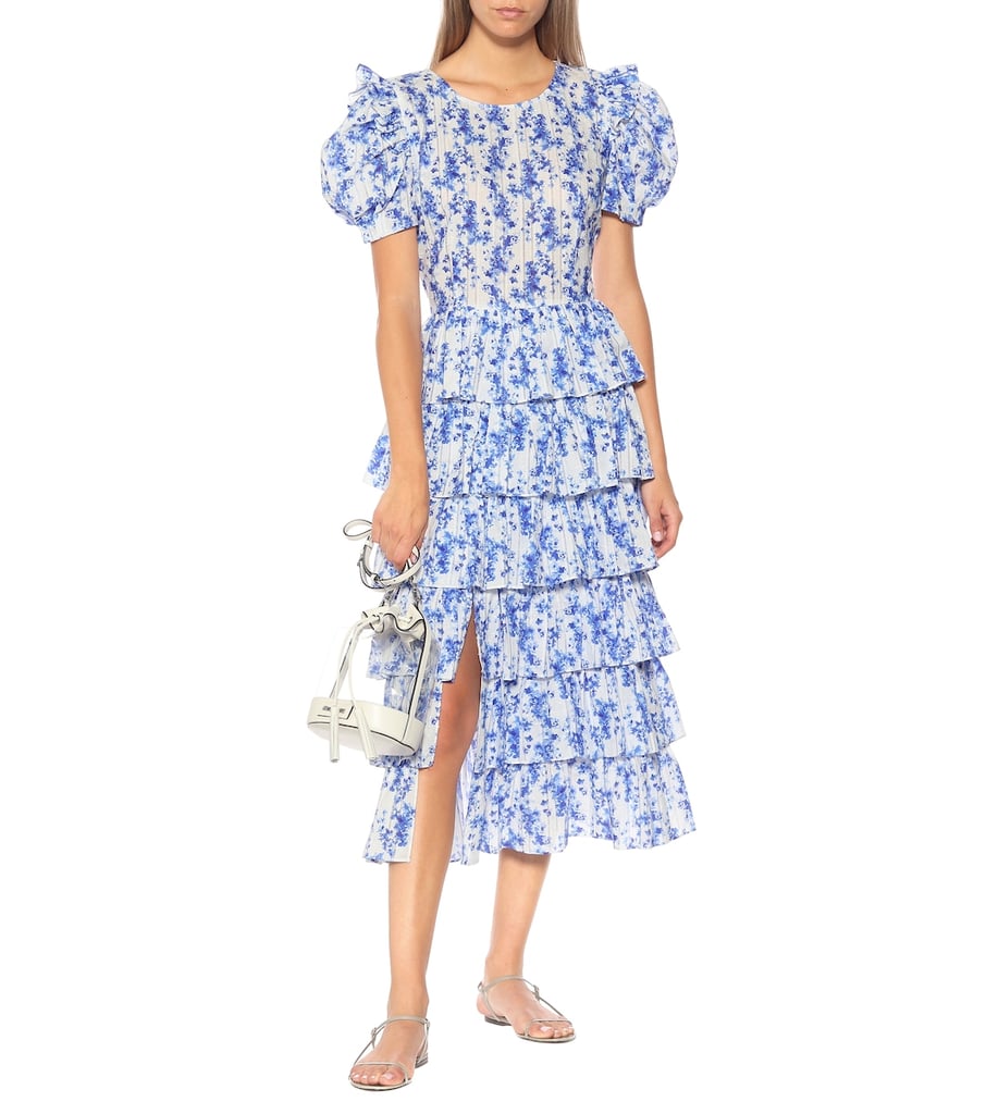 Caroline Constas Rose floral cotton midi dress