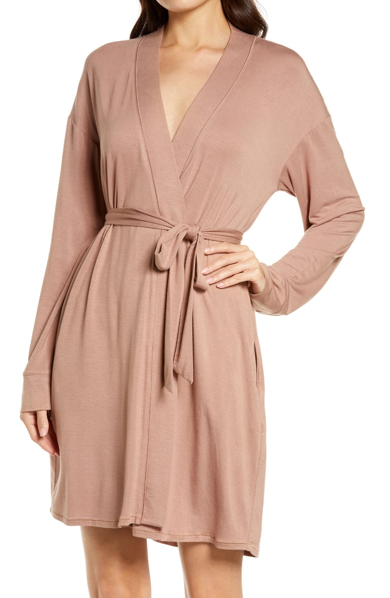 Espresso Floral Cozy Robe - Soft and Snuggle-Worthy