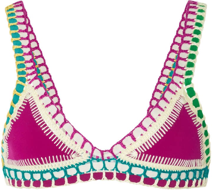 Kiini Coco Crochet-Trimmed Triangle Bikini Top