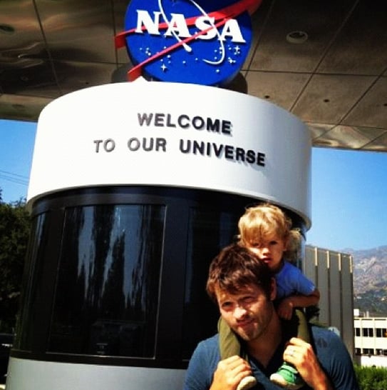 Misha had West on his shoulders for a frame-worthy photo in June 2012.