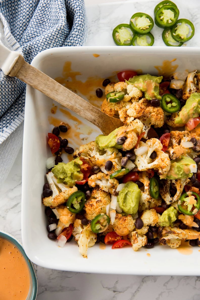 Fiesta Cauliflower With Black Beans and Queso