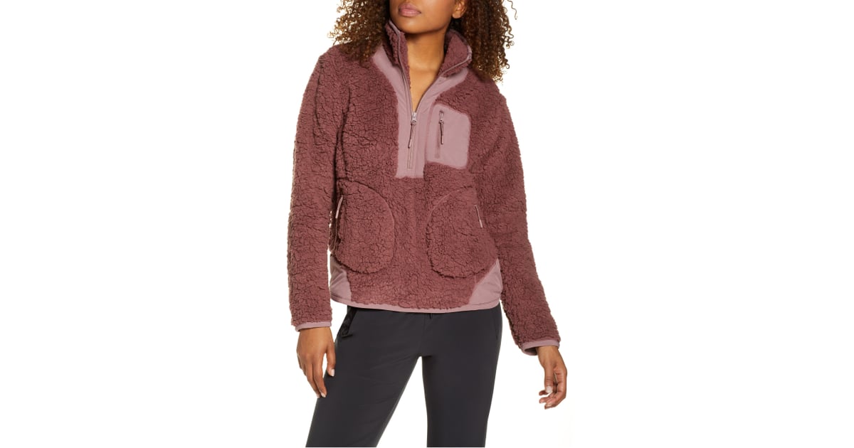 Zella Mix It Up Faux Shearling Half-Zip 