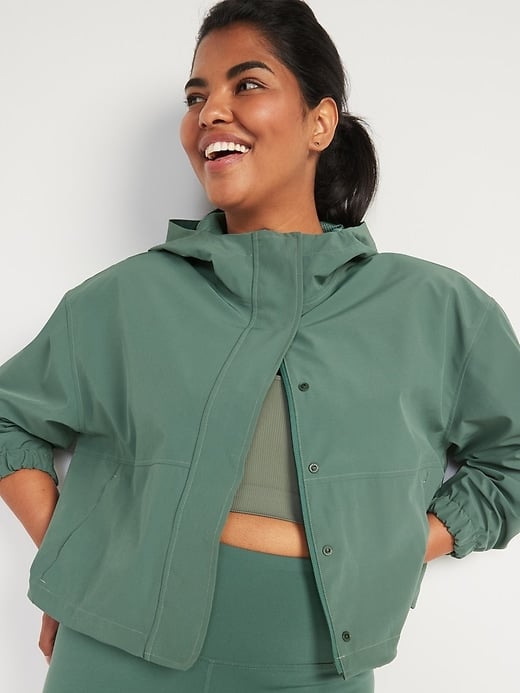 Hooded Cropped Utility Jacket 