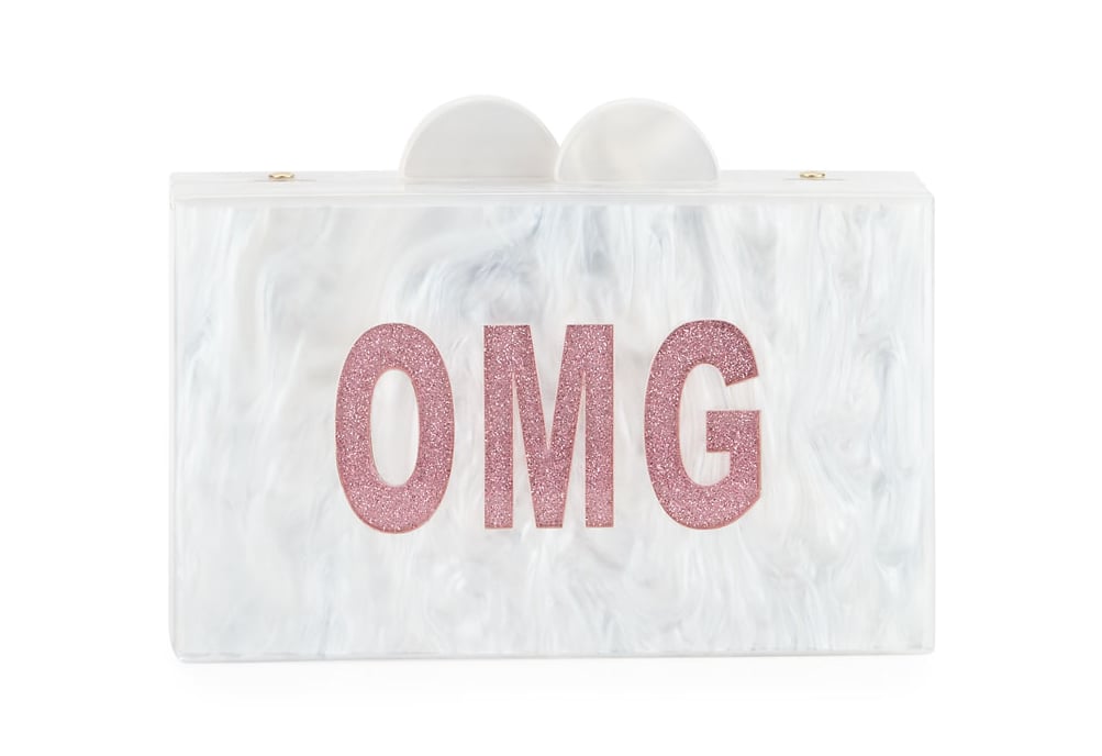 Bari Lynn Girls' OMG/LOL Glittered Acrylic Box Clutch Bag