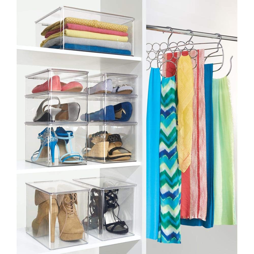 mDesign Stackable Closet Plastic Storage Bin Box Ways to Organize Your Closet POPSUGAR Home