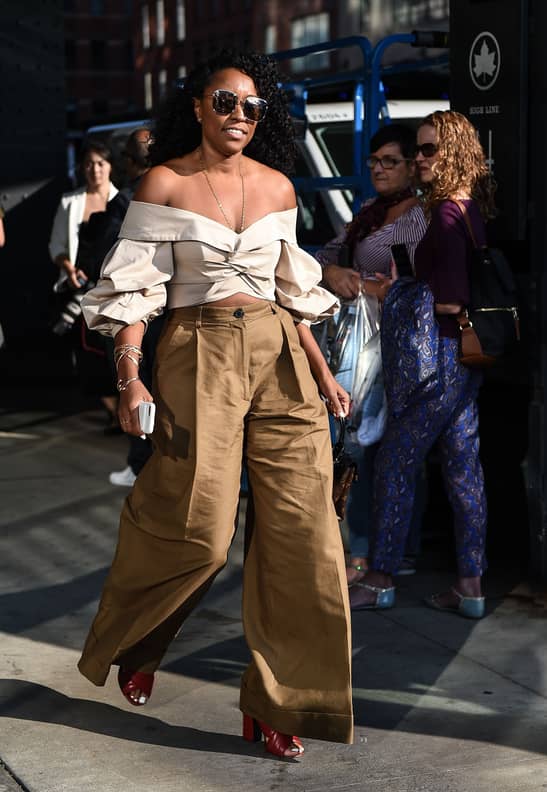 Wide leg high rise cropped hotsell pants
