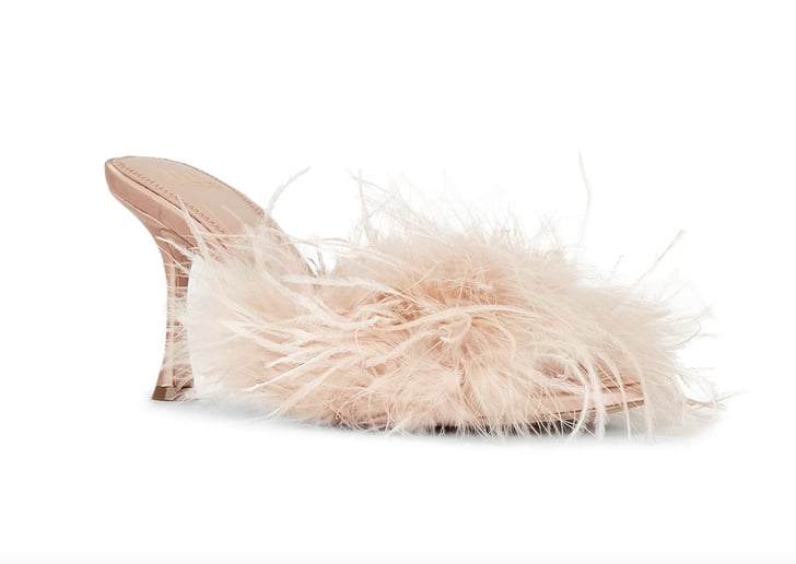 Pink Barbie Heels Revolve Mules Shop Pink Feathery Heels Inspired by the Barbie Movie