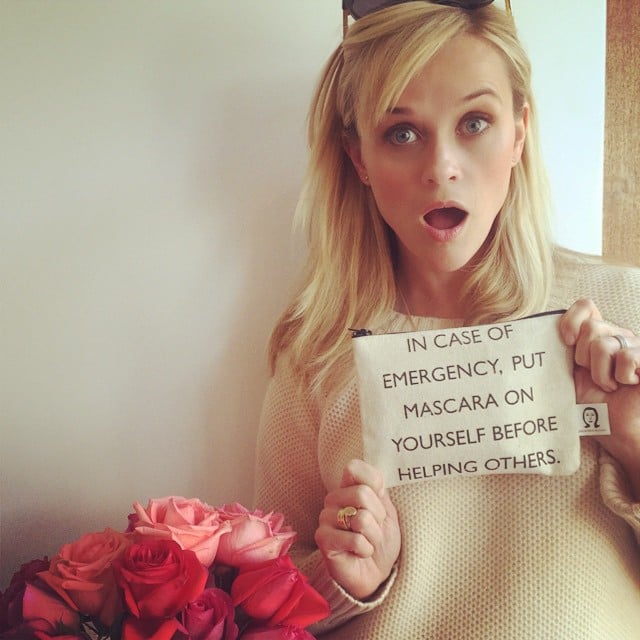 Reese prioritized her beauty routine.