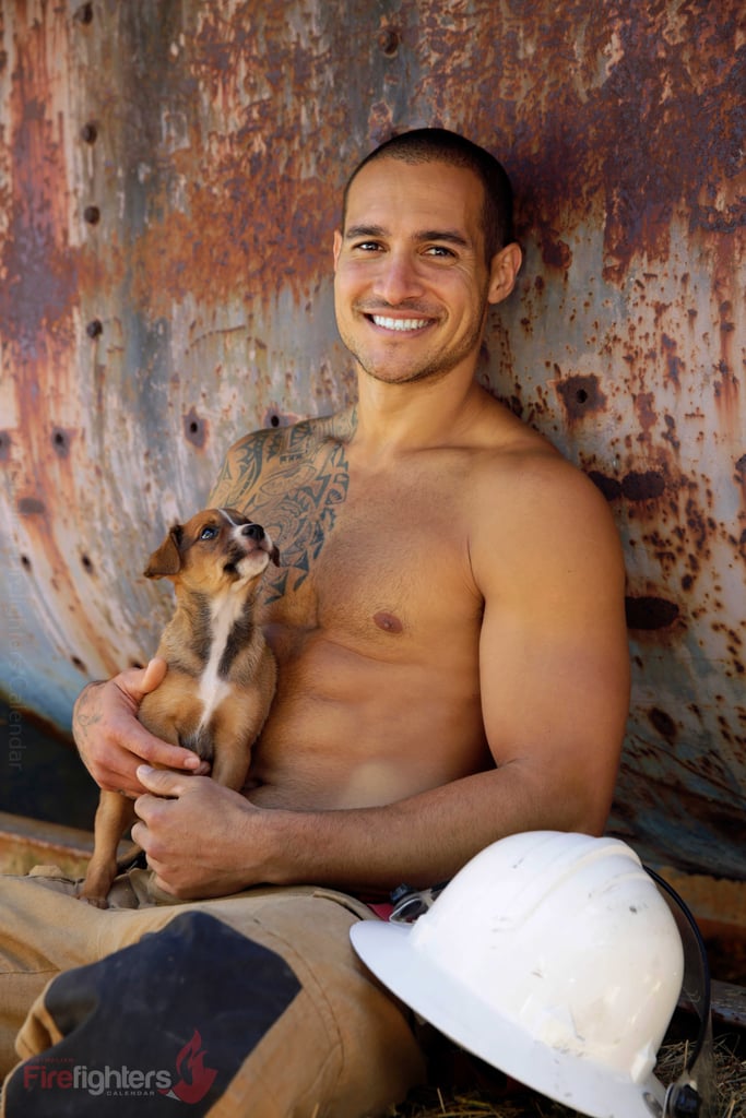 Hot Firemen Posing With Baby Animals
