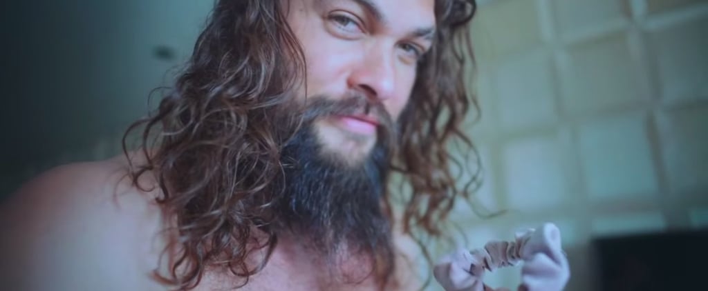Please Allow a Shirtless Jason Momoa to Explain the Story Behind His Famous Oscars Scrunchie