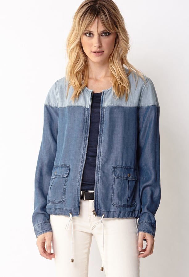 Forever 21 Chambray Colorblock Jacket