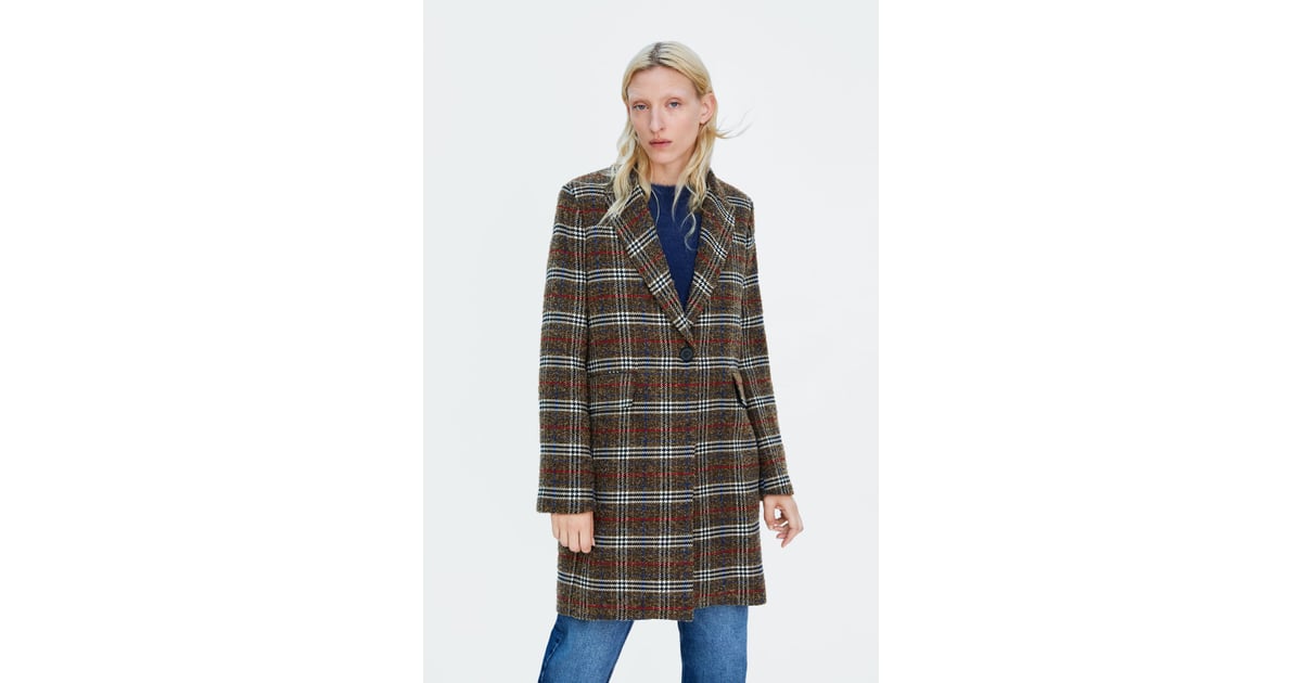 zara checkered shacket