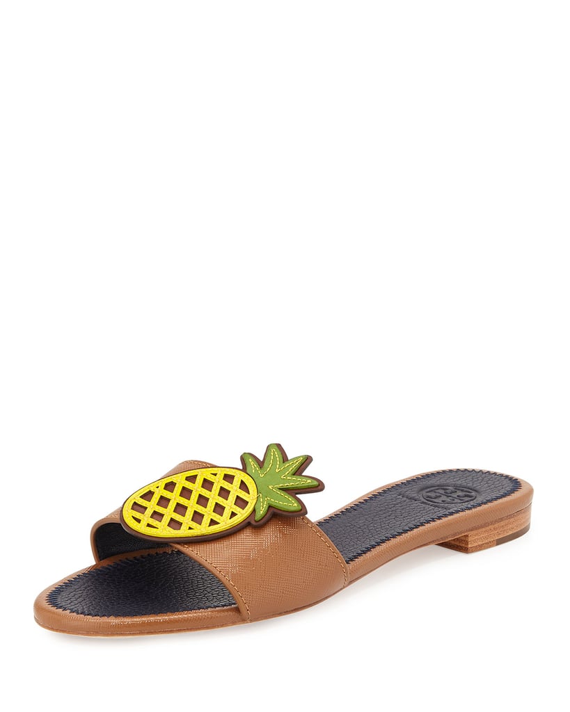 Tory Burch Pineapple Leather Flat Sandal