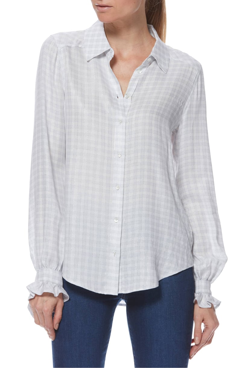 Paige Mya Gingham Ruffle Cuff Shirt