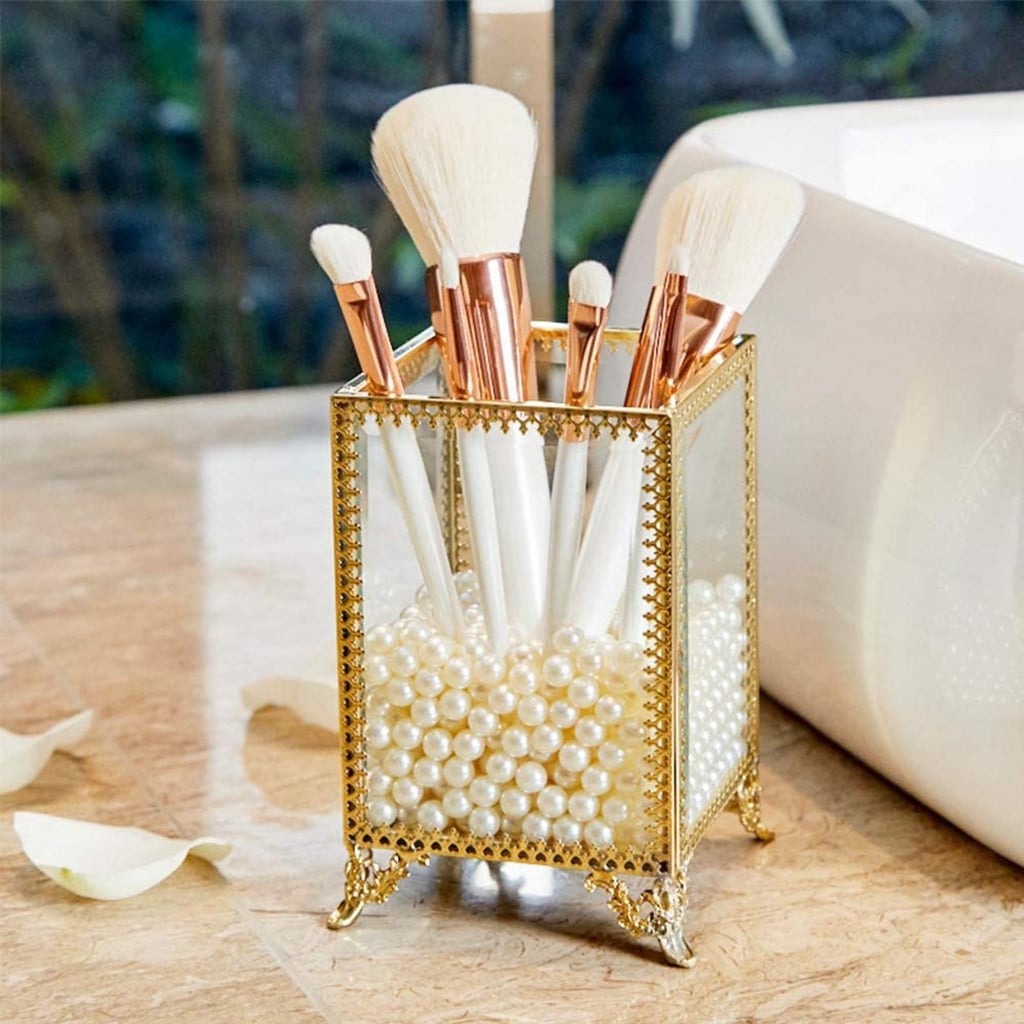 Elegant Handmade Makeup Brush Holder  (comes with pearls)