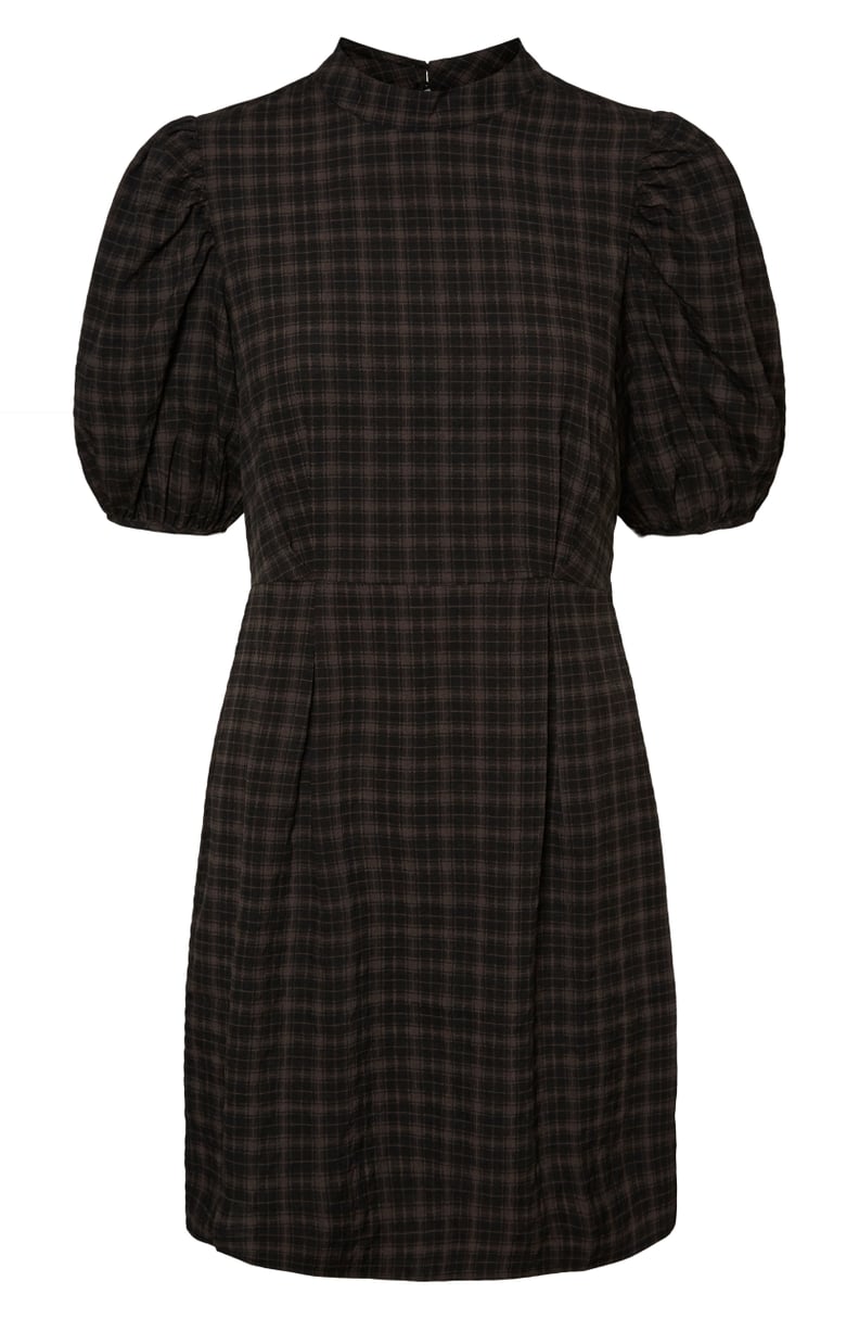 Vero Moda Maddie Plaid Puff Sleeve Dress