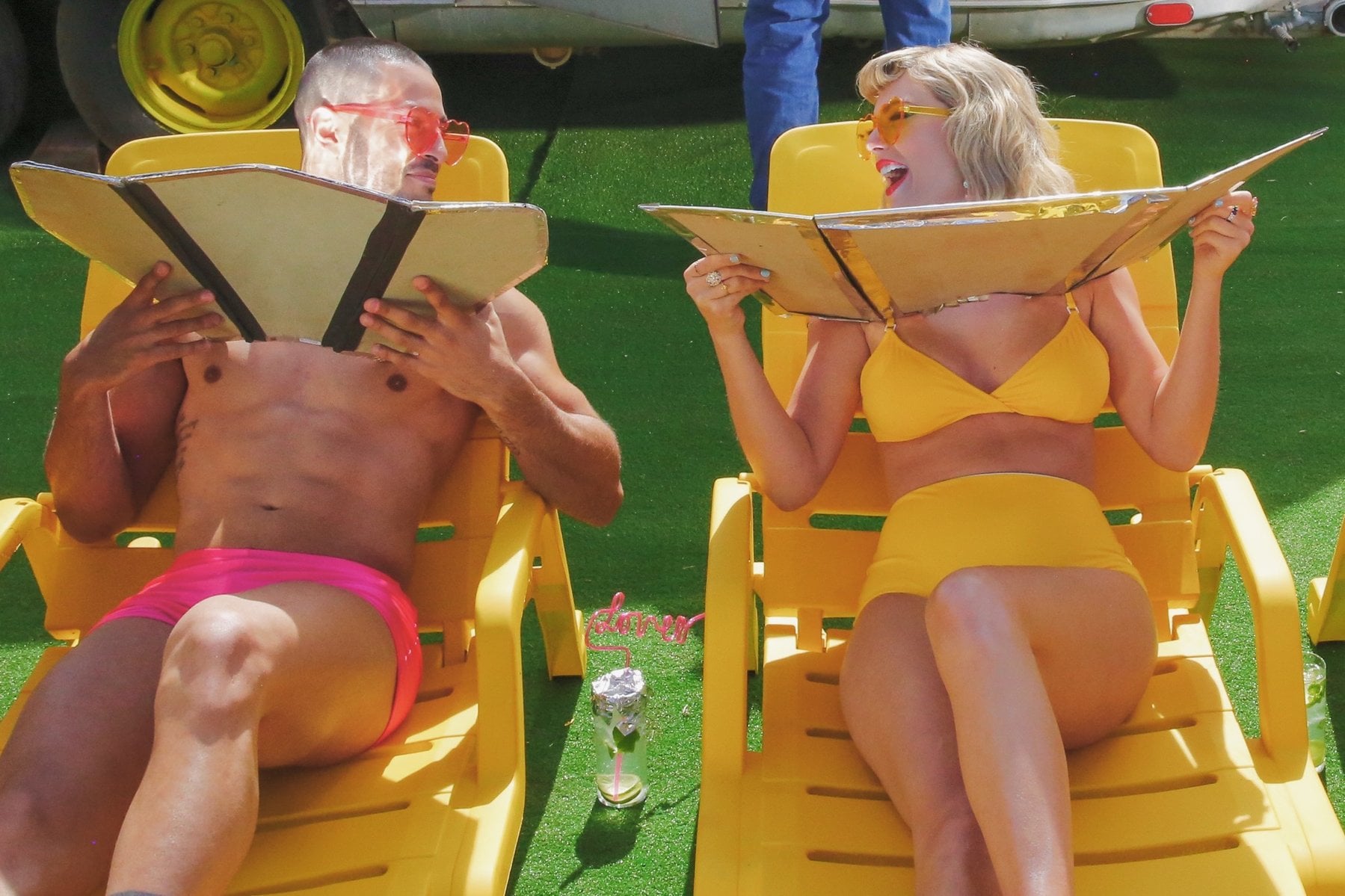 luminous yellow bikini