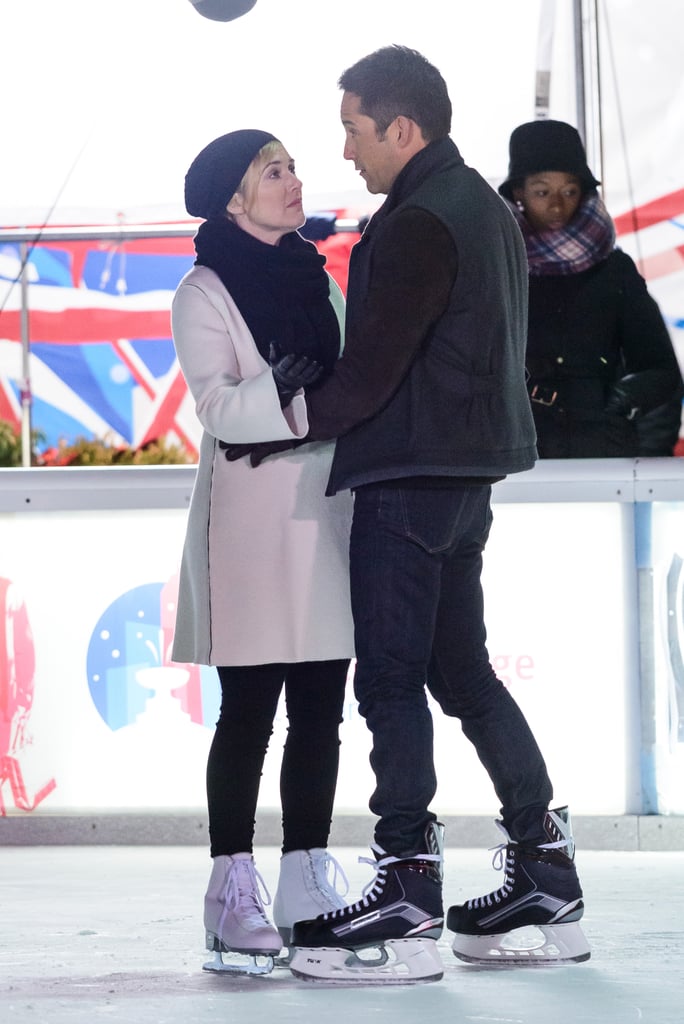 Kate Winslet Ice-Skating on Movie Set Photos February 2016