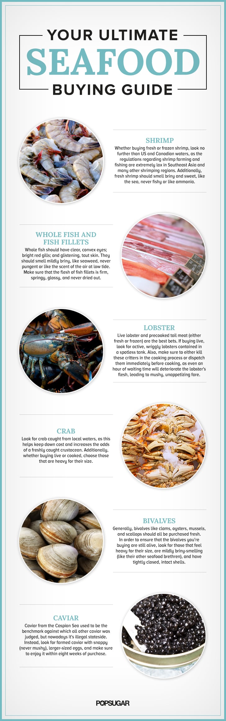 Guide to buying fresh seafood.
