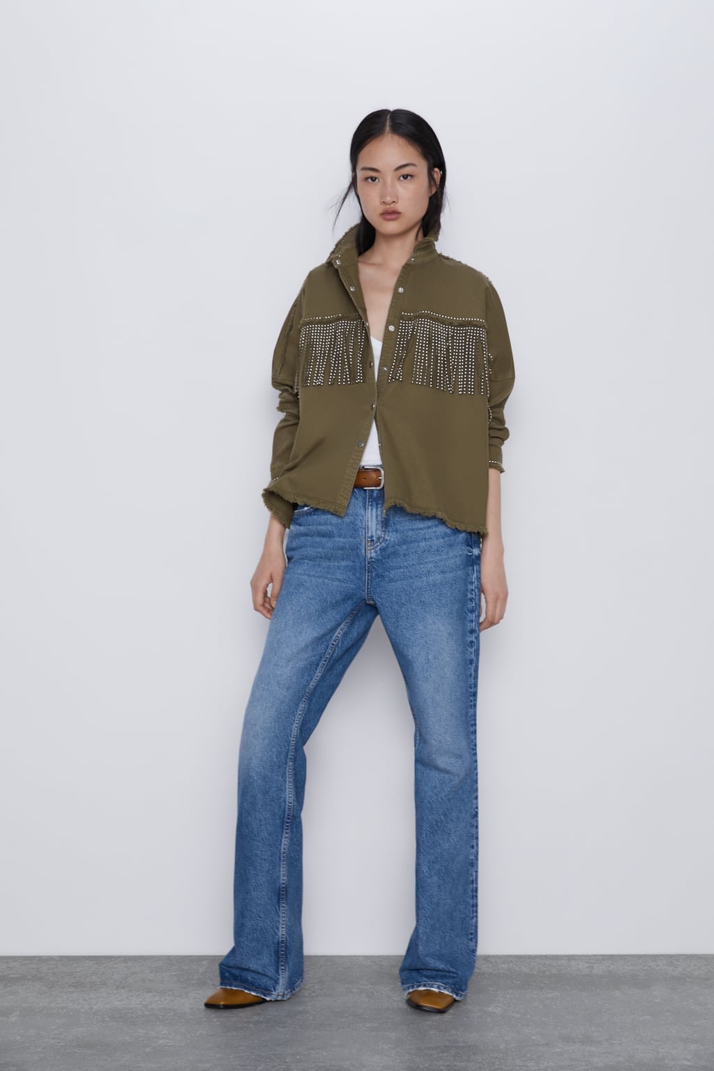 zara fringed denim jacket