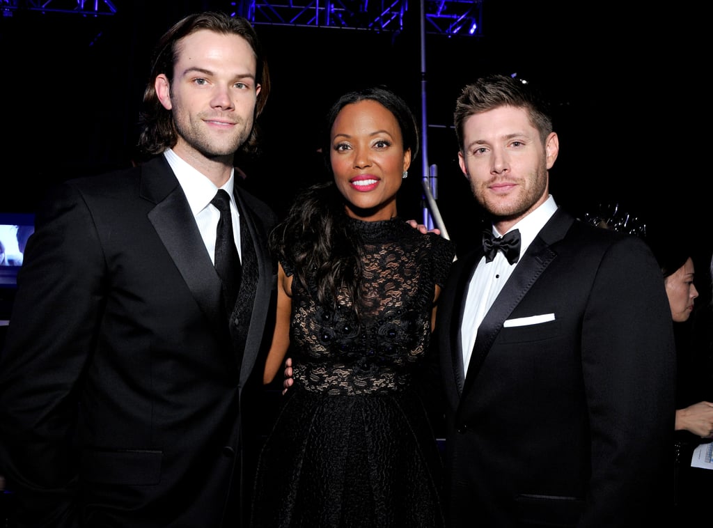 Host Aisha Tyler took a moment to score a photo with Jared and Jensen.