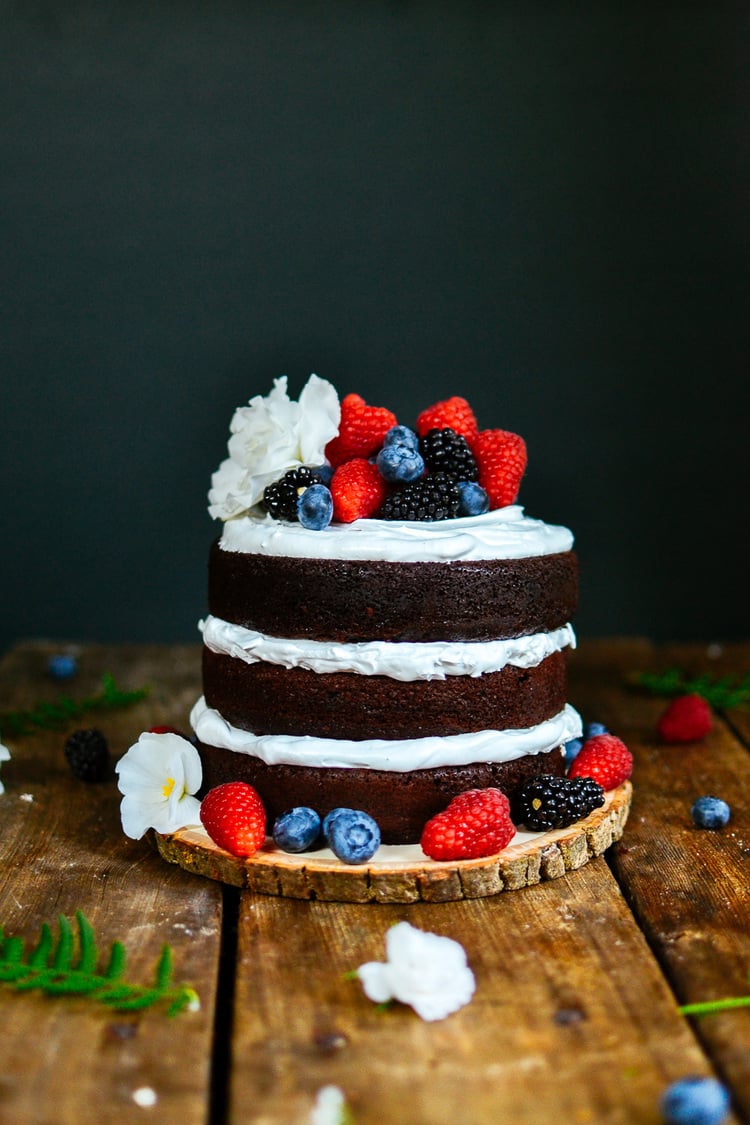 3-Tier Naked Chocolate Cake
