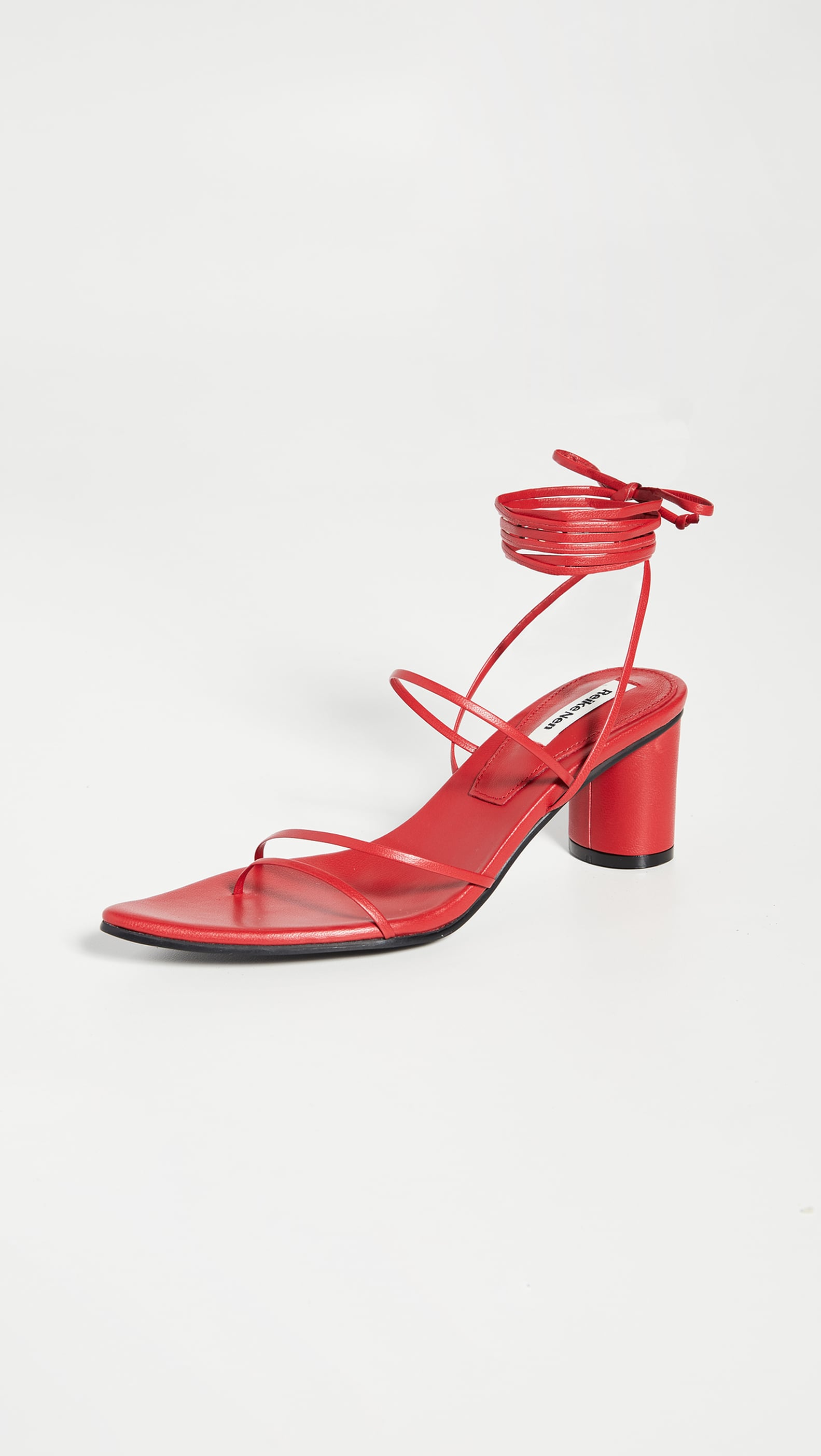 Hailey Baldwin's Red Lace-Up Heels | POPSUGAR Fashion