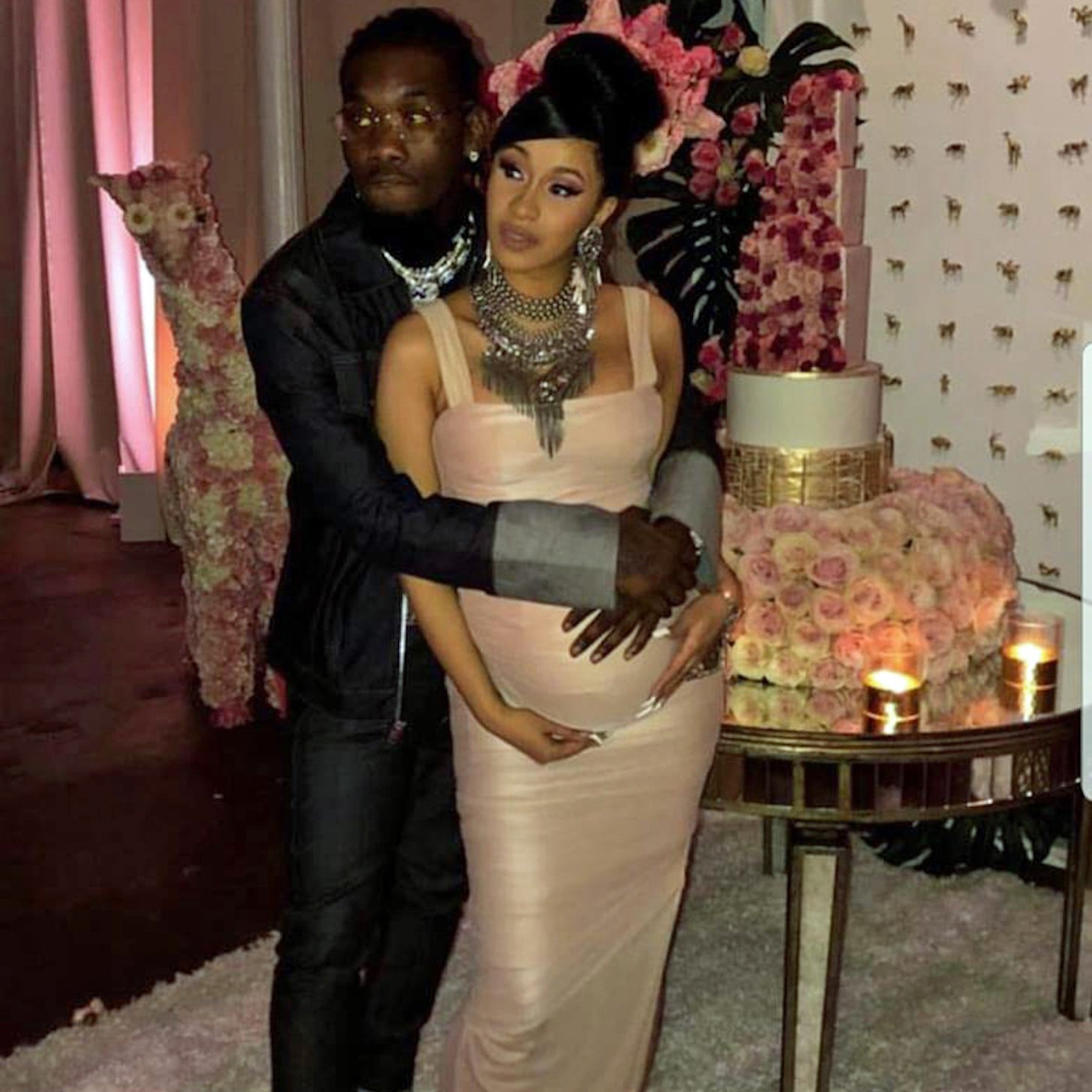 Cardi B Baby Shower Dress Popsugar Fashion