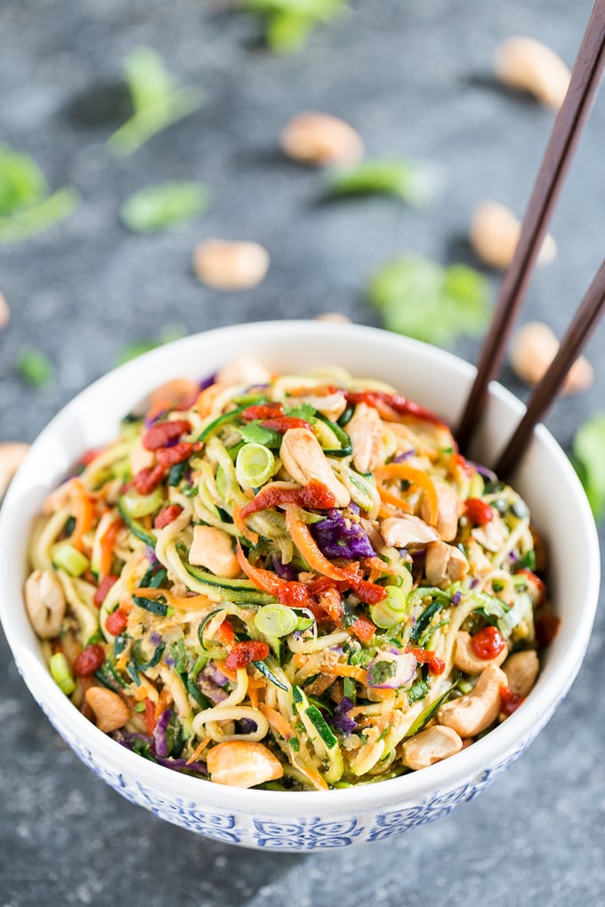 Rainbow Veggie Dragon Zucchini Noodles