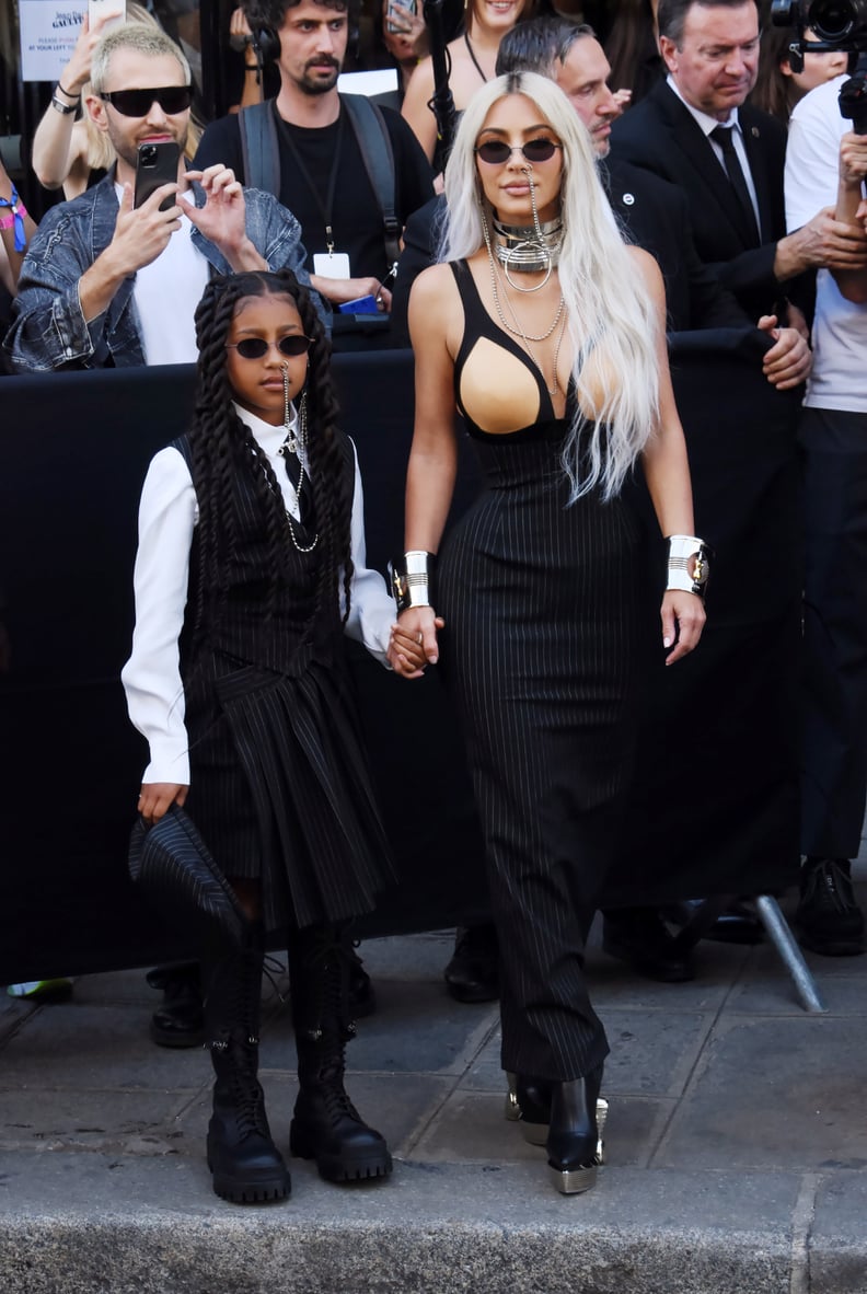 PARIS, FRANCE - JULY 06: North West and Kim Kardashian attend the Jean Paul Gaultier Couture Fall Winter 2022 2023 show as part of Paris Fashion Week on July 06, 2022 in Paris, France.  (Photo by Foc Kan/WireImage)