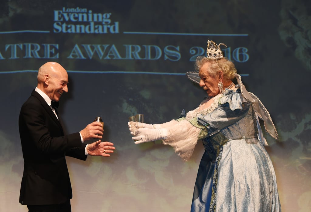 Ian McKellen and Patrick Stewart at Evening Standard Theatre