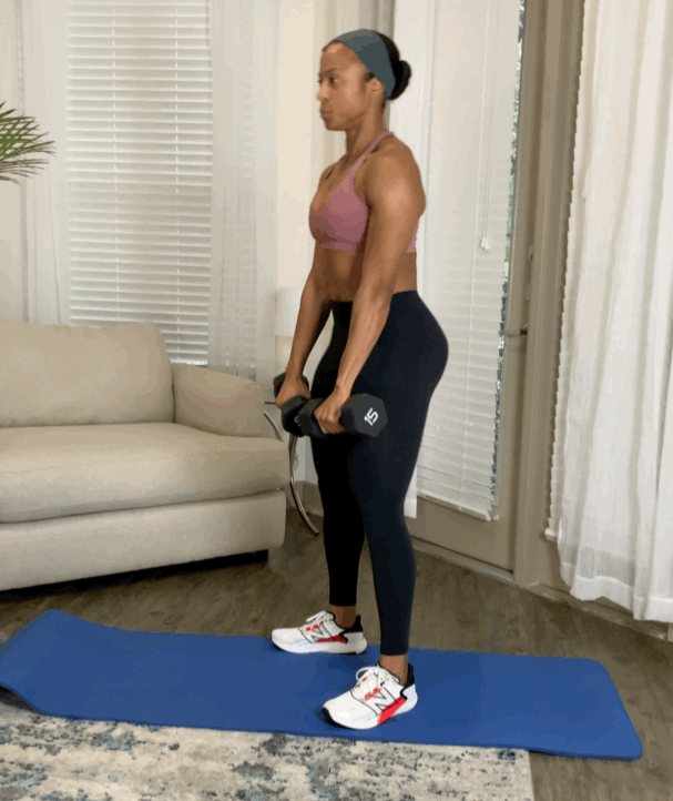 Circuit 3, Exercise 3: Deadlift With Squat