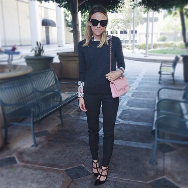 It's amazing how chic adding a light sweater over your buttondown