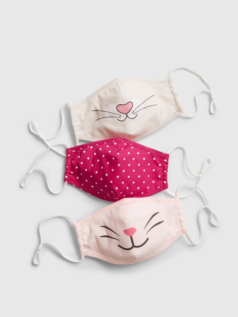 Gap Kids Pink Cat Contour Mask with Filter Pocket (3-Pack)
